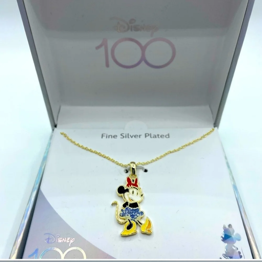 Disney Minnie Mouse Fine Silver Plated Silver Pendant Necklace